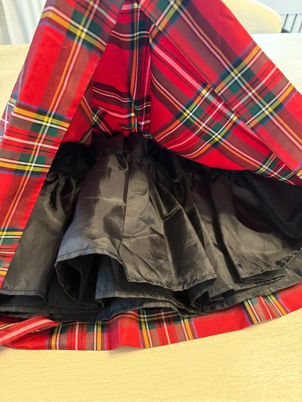 Polo by Ralph Lauren Red Plaid Holiday Dress with Black Waistband